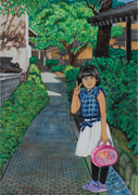 栗の小径と未華子（妹）　須坂市立常盤中学校　春原 日向子さん