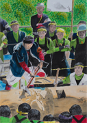 御柱 冠落とし　茅野市立東部中学校　矢島 満圭さん