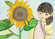 おひさまいっぱいのヒマワリ 阿南町立富草小学校 勝野 結夢さん