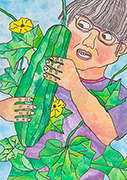 大きくなったへちま 長野市立篠ノ井東小学校 林 奈緒さん