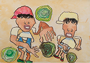 おいしい洗場のレタスのしゅうかく、楽しいなあ。 塩尻市立洗馬小学校 水野 一颯さん