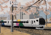 信越放送賞　茅野駅のさくらとあずさ　茅野市立永明小学校　松坂 奏来さん